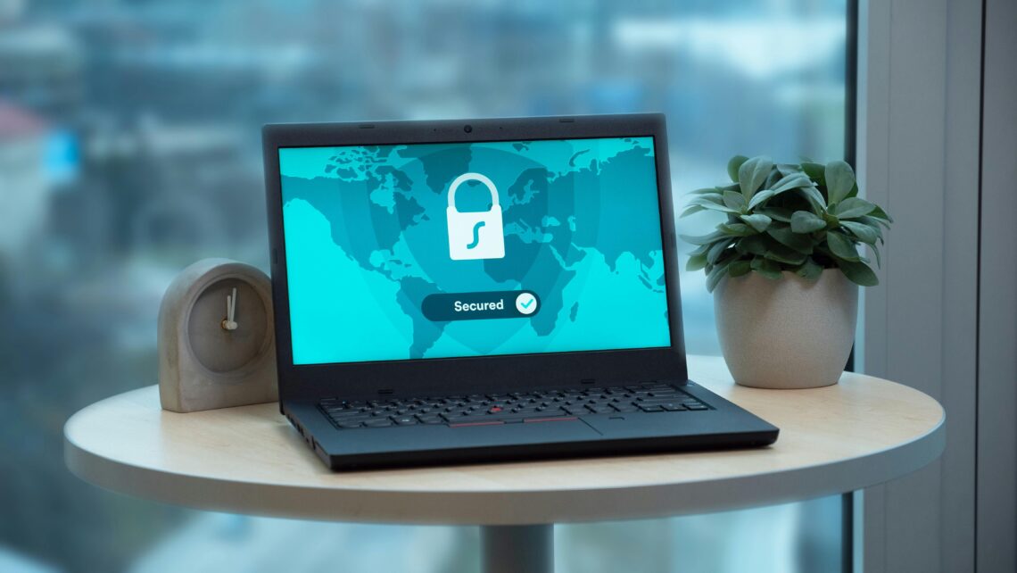 Laptop showing secured VPN connection, highlighting the benefits of using a free VPN for privacy and security.